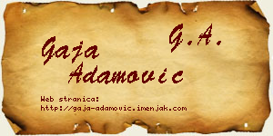 Gaja Adamović vizit kartica